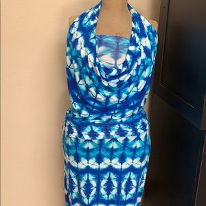 Gorgeous Tie Dye Blue & White Knit Maxi Dress-Like New